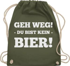 Shirtracer Turnbeutel Geh Weg - Du bist kein Bier, Stoffbeutel Festival Outfit