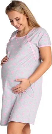 Be Mammy Umstandsnachthemd Damen Nachtkleid Umstandsmode Umstandsnachthemd Mutterschaft BE20-287 (1-tlg)