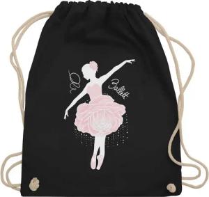 Shirtracer Turnbeutel Ballerina - weiß/rosa, Kinder Sport Kleidung