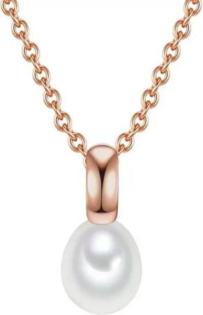 Valero Pearls Silberkette roségold, mit Süßwasser-Zuchtperlen