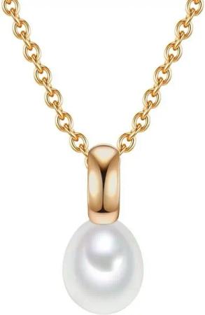 Valero Pearls Silberkette gelbgold, mit Süßwasser-Zuchtperlen