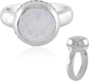 Cavill Fingerring Indischer Regenbogen-Mondstein-Messingring, 5,27ct (1-tlg)