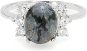 Cavill Silberring Schneeflocke Obsidian & Zirkon 925 Silber Ring, USA 2,69 ct (1-tlg)