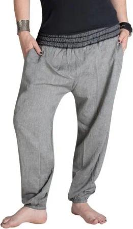 Vishes Haremshose Chino Haremshose mit dehnbarem gestreiften Bund Ethnohose, Festivalhose