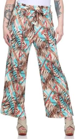 Aurela Damenmode Palazzohose Sommerhosen für Damen moderne Plisseehose für warme Tage mit elastischem Bund, moderner Sommerlook, mit Schlaufen und Schnürung am Bund