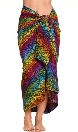 PANASIAM Pareo Sarong Wachsbatik auch in großen Größen als Strandtuch oder, Strandkleid tragbar Bikini Cover-up Tuch für den Strand Wrap Überwurf