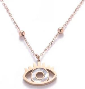 Kim Johanson Kette mit Anhänger Auge, mit Perlmutt