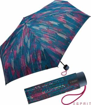 Esprit Taschenregenschirm Damen Super Mini Regenschirm Petito Blurred Edges - ocean depths, winzig klein, in bunter verwaschener Optik