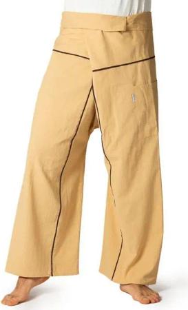 PANASIAM Wellnesshose Thai Fischerhose Stripe bequeme Unisex Wickelhose aus Baumwolle als Yogahose Freizeithose Relaxhose loose fit