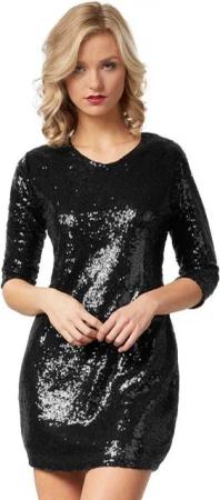 dressforfun Paillettenkleid Pailletten-Langarmkleid