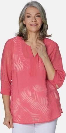 GOLDNER Klassische Bluse Leger geschnittene Ausbrennerbluse