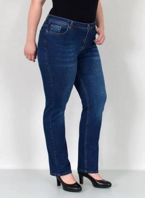 ESRA Straight-Jeans Damen Jeanshose Gerader Schnitt Stretch Hose hoher Bund bis Plus Size Straight Jeans Damen High Waist Hose Stretch Jeans Regular Übergröße