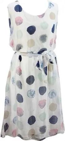 BZNA Sommerkleid Seidenkleid Sommer Dress Pünktchen Kleid elegant