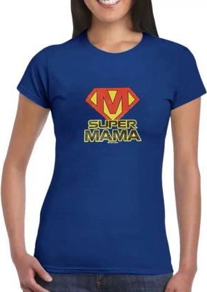 T-Shirt Total T-Shirt Super Mama T-Shirt für Damen in der Farbe Blau