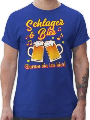 Shirtracer T-Shirt Schlager & Bier darum bin ich hier! Schlager Party Outfit