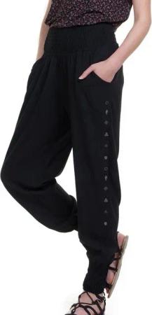 3Elfen Haremshose leichte Sommerhose Haremshose aus Blusenstoff schwarz