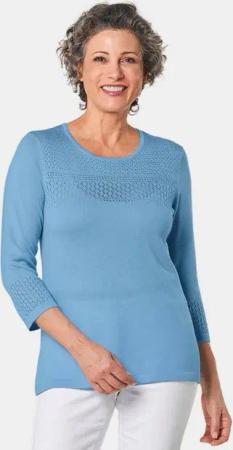 GOLDNER Strickpullover Pullover mit schönem Ajourmuster