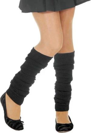 Metamorph Kostüm Beinwärmer schwarz, Schöne Stulpen für Sport-Outfits, Festivals und 80er Jahre Kostüme