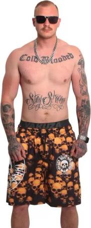 YAKUZA Boardshorts Skull Theme mit Doppelbund
