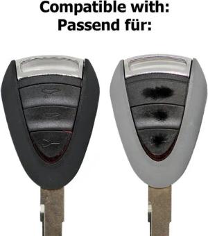 mt-key Schlüsseltasche Autoschlüssel Softcase Silikon Schutzhülle Pink, für Porsche 911 997 987 Boxster Cayman Funkschlüssel 3 Tasten