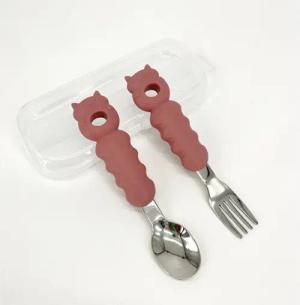 XDeer Kinderbesteck Baby Besteckset - mit Kindergabel & Babylöffel Edelstahl mit Silikon, 1 Personen