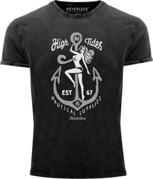 Neverless Print-Shirt Neverless® Herren T-Shirt Vintage Shirt Printshirt Ankermotiv mit Print