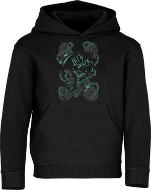 Baddery Kapuzenpullover Kinder Hoodie: "Let's Skate" - Pulli Skateboard Skaten, hochwertiger Siebdruck