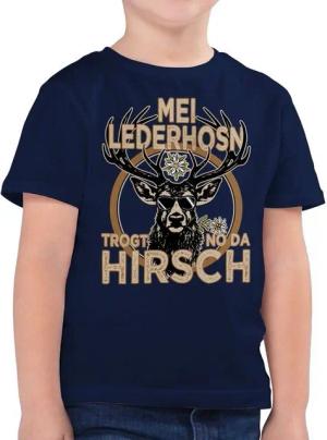 Shirtracer T-Shirt Trachten Outfit Lederhose Spruch Trägt der Hirsch Mode für Oktoberfest Kinder Outfit