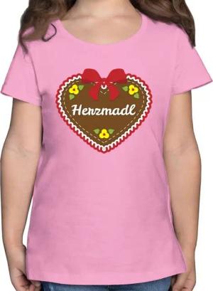 Shirtracer T-Shirt Herzmadl Lebkuchenherz Rot Mode für Oktoberfest Kinder Outfit