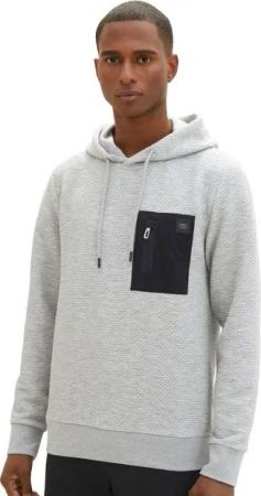 TOM TAILOR Hoodie QUILTED HOODIE aus Mischgewebe