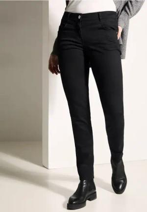 Cecil Damen Jeans im Casual Fit in Schwarz, Gr: 25