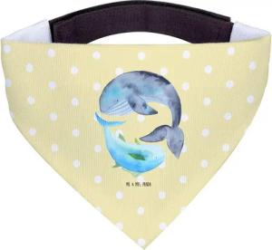 Mr. & Mrs. Panda Hundefliege Walfisch Thunfisch - Gelb Pastell - Geschenk, große Hunde, Hunde, Hun, Polyester, Einzigartiges Design