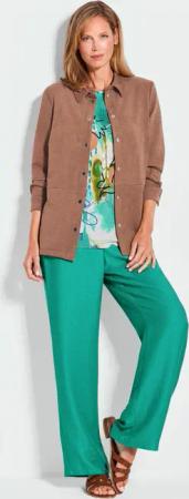 Hemdjacke in weicher Velourslederoptik - camel - Gr. 48 von Goldner Fashion