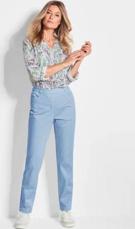 Schlupfhose LOUISA aus Baumwoll-Satin - hellblau - Gr. 42 von Goldner Fashion