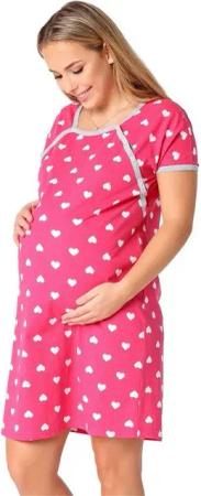 Be Mammy Umstandsnachthemd Damen Nachtkleid Umstandsmode Umstandsnachthemd Mutterschaft BE20-287 (1-tlg)