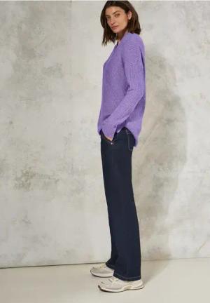 Cecil Damen Pullover mit V-Ausschnitt in Lila, Gr: M