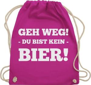 Shirtracer Turnbeutel Geh Weg - Du bist kein Bier, Stoffbeutel Festival Outfit