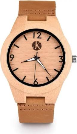 Kim Johanson Quarzuhr Classic Wood, aus Holz mit Lederarmband