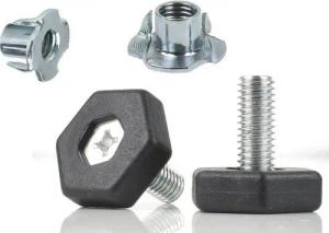 Prima-Online Möbelfuß Stellteller M8x26mm Stellfuß Möbelfuß Schraubfüß mit Einschlagmuttern