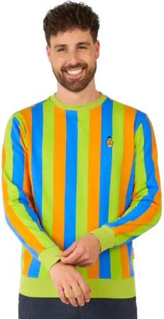 Opposuits Kostüm OppoSuits – Sesamstraße Bert Pullover, Ikonisch gestreifter Pulli von Bert aus der Sesamstraße