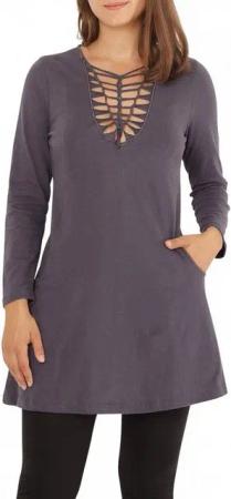 PUREWONDER Shirtkleid Langarm-Kleid A-Linien-Kleid dr9 Jersey