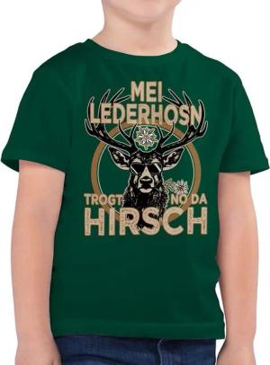 Shirtracer T-Shirt Trachten Outfit Lederhose Spruch Trägt der Hirsch (1-tlg) Mode für Oktoberfest Kinder Outfit