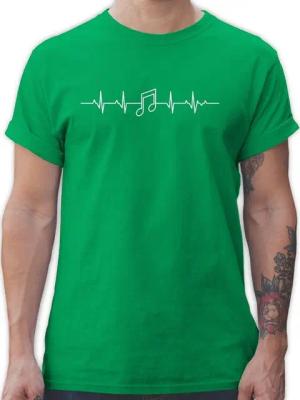 Shirtracer T-Shirt Herzschlag Musik Note Symbol und Zeichen Outfit