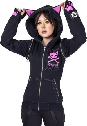 Bye Bye Kitty Kapuzensweatshirt Kapuzenjacke BBK Killer Hood Cute Kawaii Cosplay Katze Cat Pulli