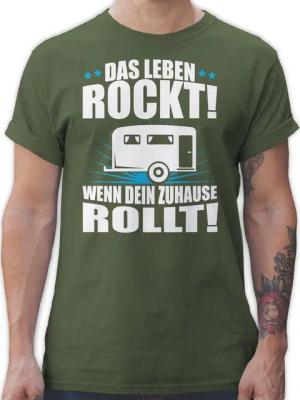 Shirtracer T-Shirt Das Leben rockt! Wohnwagen weiß Hobby Outfit