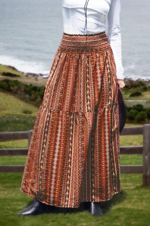 Boho-Maxirock mit gesmokter Taille