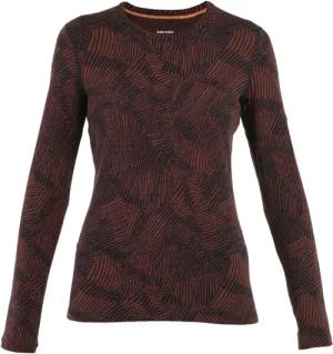Icebreaker Women Merino 260 Vertex LS Crewe Frozen Forms Damen (Schwarz XL Größe)
