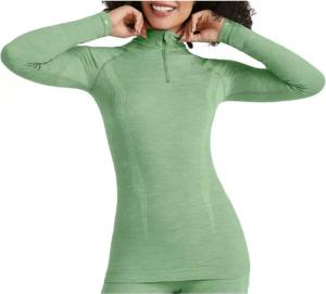 Falke Wool-Tech LS Zip Shirt Regular Fit W Damen (Grün L Größe)