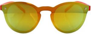 LUXXADA Sonnenbrille (Kinder Brille 5 bis 12 Jahre mit Brillenbeutel) Panto Brille Transparent Orange verspiegelten Gläsern