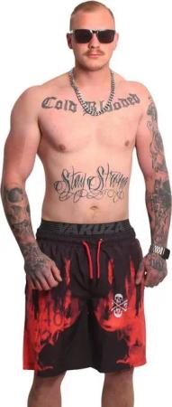 YAKUZA Boardshorts Burning Allover mit Doppelbund